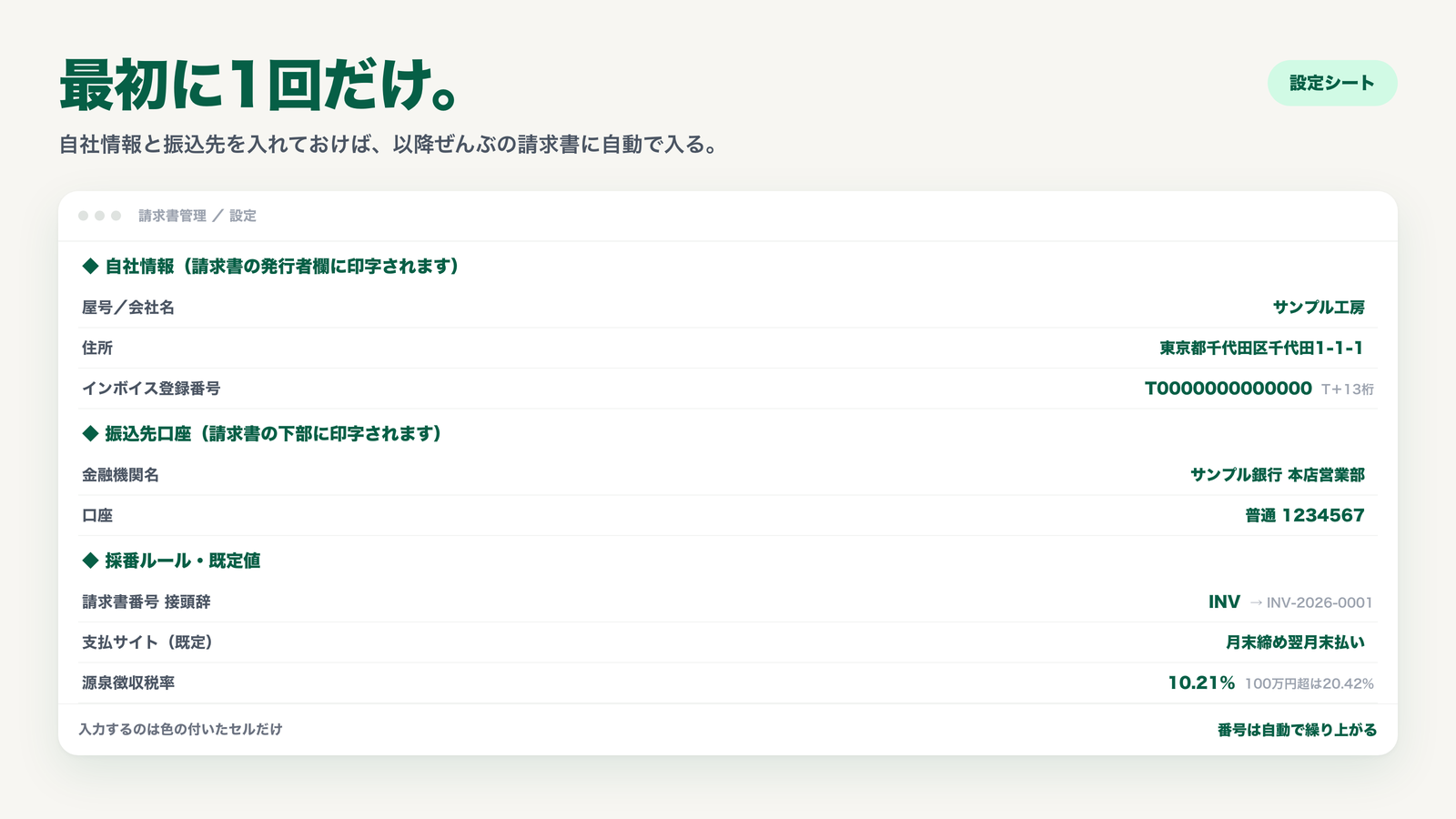 請求書管理(スプレッドシートテンプレ) の画面イメージ 4